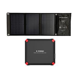 サイエルインターナショナル M-WORKS ソーラーパネル＆ポータブル電源セット   MWSP882...