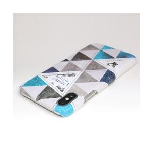 HAPPYMORI Happymori iPhone XS / X TrianGle Pattern Bar ブルー 取り寄せ商品