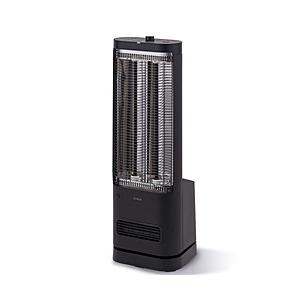 SIROCA 足元ファンヒーター付遠赤外線暖房機 にこポカ ブラック SH-FC251K ［石英管ヒ...