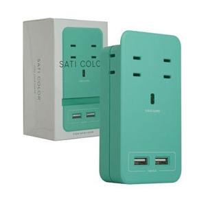 ファーゴ 電源タップ SATI COLOR  ライトブルー CT221LB ［2ポート］ 【852】