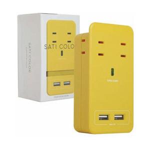 ファーゴ 電源タップ SATI COLOR  イエロー CT221YE ［2ポート］ 【852】