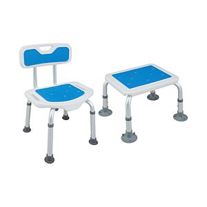 ファミリー・ライフ アルミ製シャワーベンチ＆ステップセット ブルー