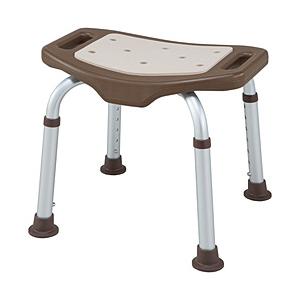 ファミリー・ライフ アルミ製シャワーベンチ 背もたれなし ブラウン