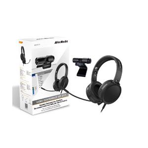 AVerMedia ウェブカメラ マイク内蔵 USB-A接続＋ヘッドセット Video Confer...