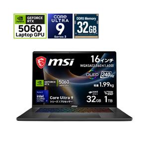 ゲーミングノートパソコン Stealth 16 AI+ B3W(RTX 5060) チャコールブラッ...