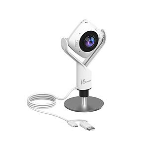 J5 ウェブカメラ マイク内蔵 360° パノラマミーティング ホワイト JVCU360 ［有線］