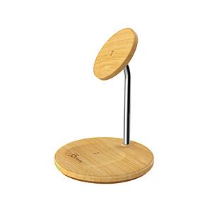 J5 マグネット式　2in1 ワイヤレス充電器  木目調 JUPW2106NP