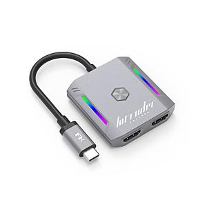 FEELTEK 映像変換アダプタ [USB-C オス→メス HDMIｘ2] 8K対応  HCM002...