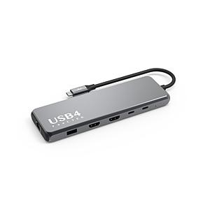 FEELTEK ［USB-C オス→メス HDMIｘ2 / LAN / USB-Aｘ5 / USB-...