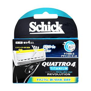 シック Schick（シック） クアトロ4 チタニウム レボリューション 替刃4個 〔ひげそり〕