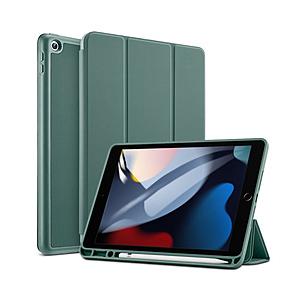 ESR 10.2インチ iPad用 Rebound ペンシルホルダー付きケース 三つ折りスタンド  フォーレストグリーン