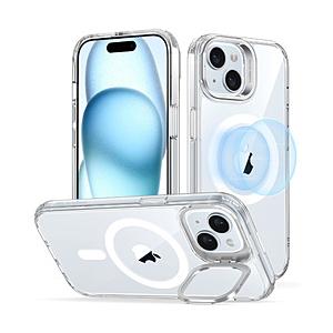 ESR iPhone 15 Plus（6.7インチ）スタンド付ハイブリッドケース ESR Clear...