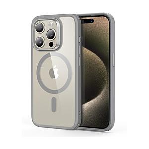 ESR iPhone 15 Pro（6.1インチ）ハイブリッドケース ESR Clear Grey ...