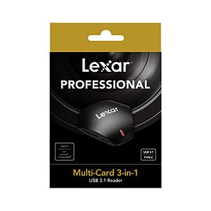 LEXAR LRW500U-RNNNJ Professional マルチカード 3-in-1 USB3.1リーダー（microSD/SDカード、コンパクトフラッシュ専用）   ［USB3.1］