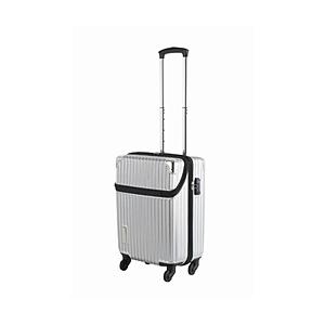 スーツケース 縦型トップオープン 34L TRAVELISTbusiness topopen ヘアラインシルバー 76-35044
