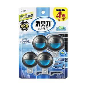 エステー クルマ消臭力クリップアクア4P