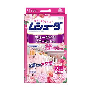 エステー かおりムシューダ 1年間有効 ウォークインクローゼット専用 やわらかフローラルの香り（3個...