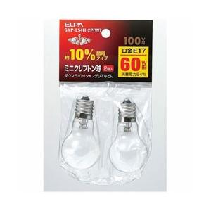 ELPA 10％節電ミニクリプトン球（60W形・口金E17・100Vタイプ）　GKP-L54H-2P...