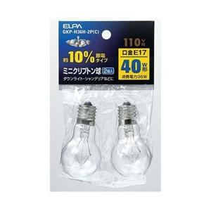 ELPA 10％節電ミニクリプトン球（40W形・口金E17・110Vタイプ）　GKP-H36H-2P...