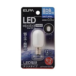 ELPA LED電球 「ナツメ形」（昼白色・口金E12）　LDT1N-G-E12-G100