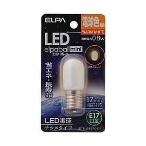 ELPA LED電球 「ナツメ形」（電球色・口金E17）　LDT1L-G-E17-G111