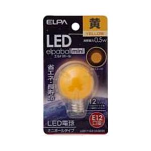 ELPA LED電球 「ミニボールG30形」（黄色・口金E12）　LDG1Y-G-E12-G233