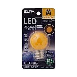 ELPA LED電球 「ミニボールG30形」（黄色・口金E17）　LDG1Y-G-E17-G243