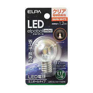 ELPA LED電球 「エルパボールミニ」（ミニボール形／電球色相当・口金E17）　LDG1CL-G-E17-G246