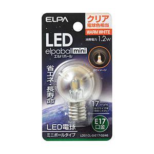 ELPA LED電球 「エルパボールミニ」（ミニボール形／電球色相当・口金E17）　LDG1CL-G...