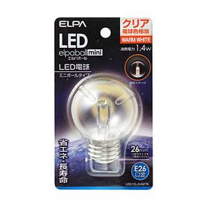 ELPA LED電球 「エルパボールミニ」（ミニボール形／電球色相当・口金E26）　LDG1CL-G...
