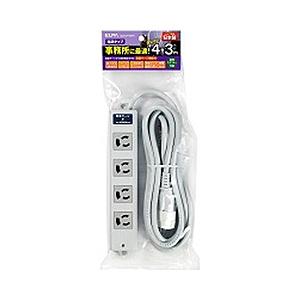 ELPA OAT-JP43SH　事務所向けタップ（4個口/3m/耐雷サージ機能付）