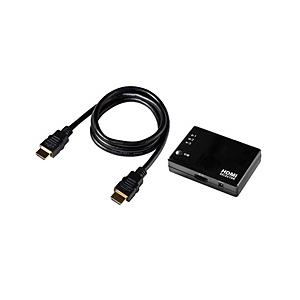 ELPA HDMIセレクター　ケーブル付   ASL-HD302C ［3入力 /1出力 /4K対応 ...