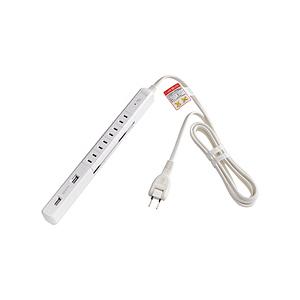 ELPA スリム回転ＵＳＢタップ　4個口　2ポート　2ｍ　白色   WBS-SL402USB(W) ...