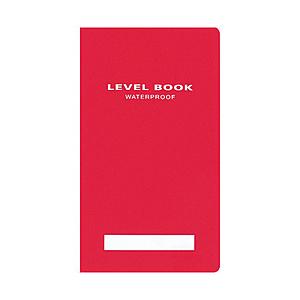 コクヨ 測量野帳(ブライトカラー) 耐水PP表紙 レベル(横罫22行)  赤