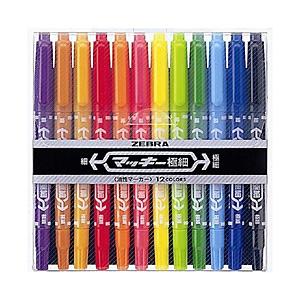 ゼブラ ［油性マーカー］ マッキー極細 12色セット MCF-12C