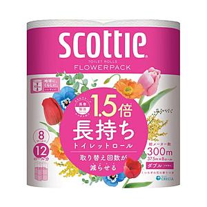 日本製紙クレシア スコッティフラワーパック1.5倍巻 37.5m スコッティ scottie フラワ...