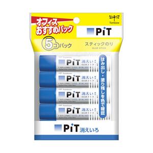 トンボ鉛筆 スティック糊消えいろピットS5Pパック   HCA-513