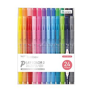 トンボ鉛筆 水性マーキングペン 24色セット プレイカラー2  GCB-012