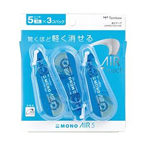 トンボ鉛筆 修正テープモノエアー5Cブルー3Pパック KPB322