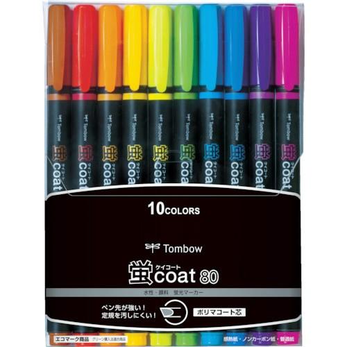 トンボ鉛筆 Ｔｏｍｂｏｗ　蛍光マーカー蛍ＣＯＡＴ８０　１０Ｃ  10本セット