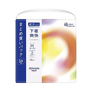 大王製紙 Attento（アテント）超うすパンツ 下着爽快 Mサイズ 34枚  シンプルホワイト