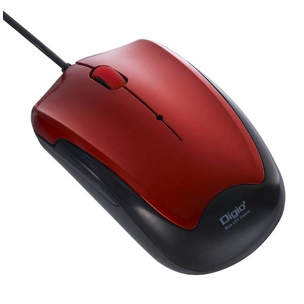 Nakabayashi MUSUKT124R（3ボタン・レッド）  有線BlueLEDマウス［USB...