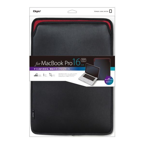Nakabayashi MacBook Pro 16インチ（2019）用 スリップインケース  ブラ...