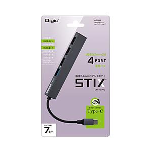 Nakabayashi UH-C3294GY USB-C → USB-A 変換ハブ STIX (Ch...