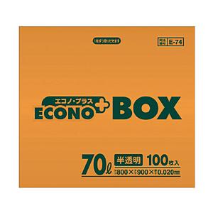 日本サニパック E-74エコノプラスBOX70L半透明　100枚　E74HCL