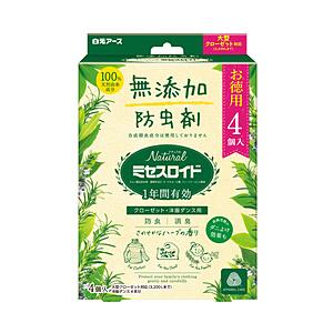 白元 Naturalミセスロイド クローゼット用 徳用4個 〔防虫剤〕