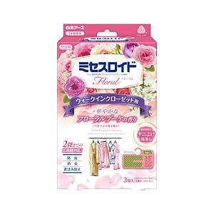 白元 ミセスロイドフローラル ウォークインクローゼット用 3個入 1年防虫 フローラルブーケの香り