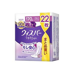 P＆G ウィスパー うすさら安心 女性用 吸水ケア 170cc 長時間・夜でも安心用 ナプキン型尿ケ...