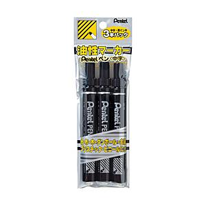ぺんてる 油性マーカー N50 3本セット Pentel PEN (ぺんてるペン) 黒 XN50-A...