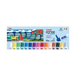 ぺんてる 絵具 ポリチューブ入り エフ水彩 15色セット WFC2-15